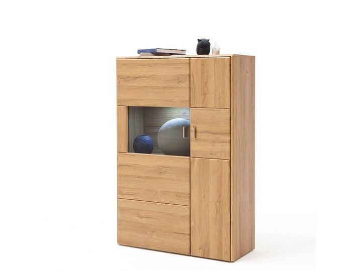 Wohnzimmer Highboard in Wildeichefarben Glastür von Pharao24.de