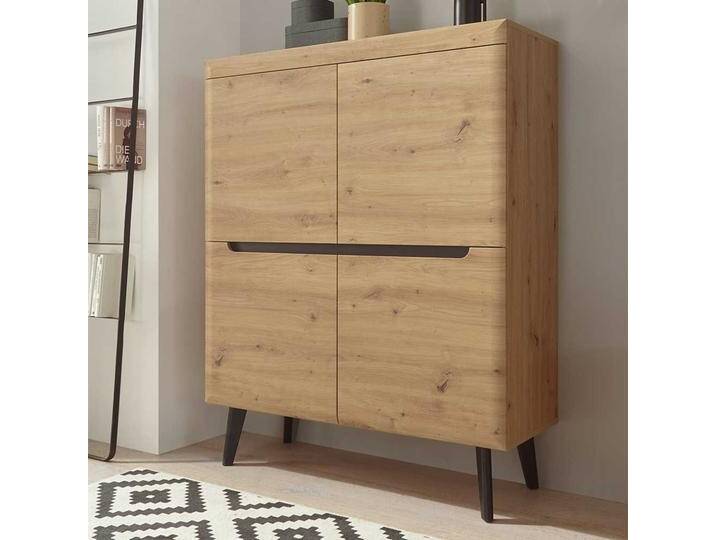 Wohnzimmer Highboard in Wildeichefarben Skandi Design von Pharao24.de