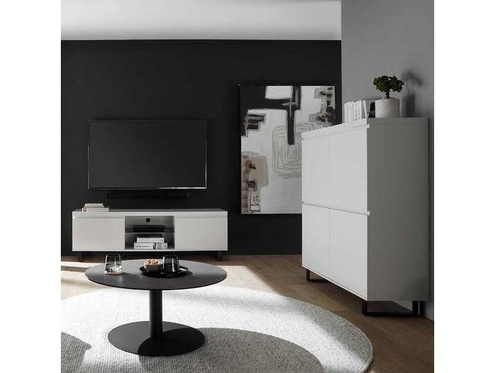 Wohnzimmer Schrank Set Wohnzimmermöbel in modernem Design und Weiß (zweiteilig) von Pharao24.de