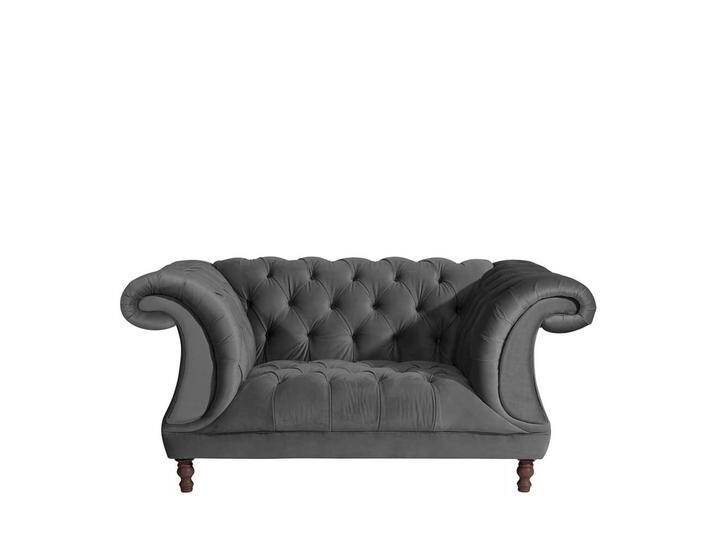 Wohnzimmer Sessel Velour in Anthrazit Nussbaumfarben Wohnzimmer Sessel Velour in Anthrazit Nussbaumfarben von Pharao24.de