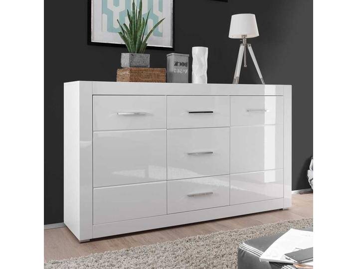 Wohnzimmer Sideboard in Hochglanz Weiß modern von Pharao24.de