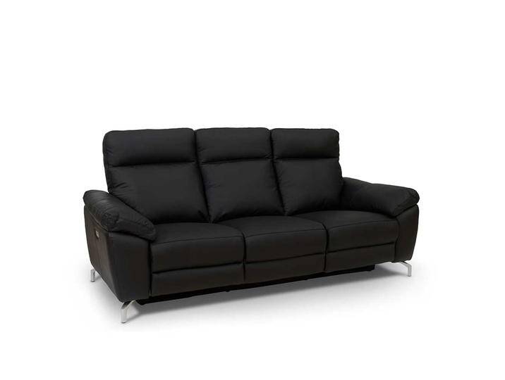 Wohnzimmer Sofa mit Relaxfunktion Schwarz von Pharao24.de