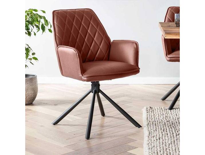 Wohnzimmer Stuhl Set modern in Cognac Braun Schwarz (2er Set) von Pharao24.de