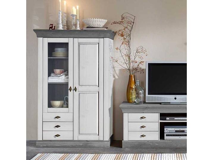 Wohnzimmer Vitrine in Weiß skandianvisch von Pharao24.de