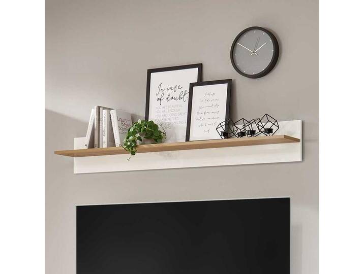Wohnzimmer Wandboard in Weiß und Wildeiche Optik Skandi Design Wohnzimmer Wandboard in Weiß und Wildeiche Optik Skandi Design von Pharao24.de