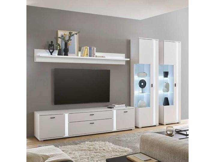 Wohnzimmermöbel Set in modernem Design LED Beleuchtung (vierteilig) von Pharao24.de