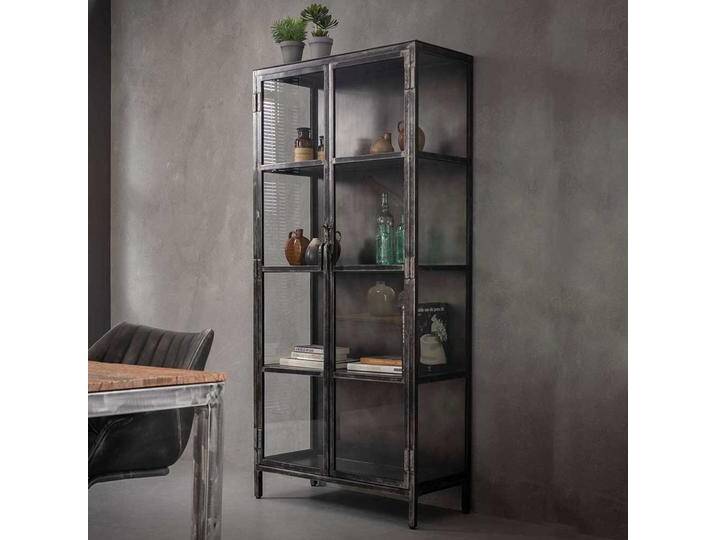 Wohnzimmerschrank in Anthrazit mit Used Look Industry Design von Pharao24.de