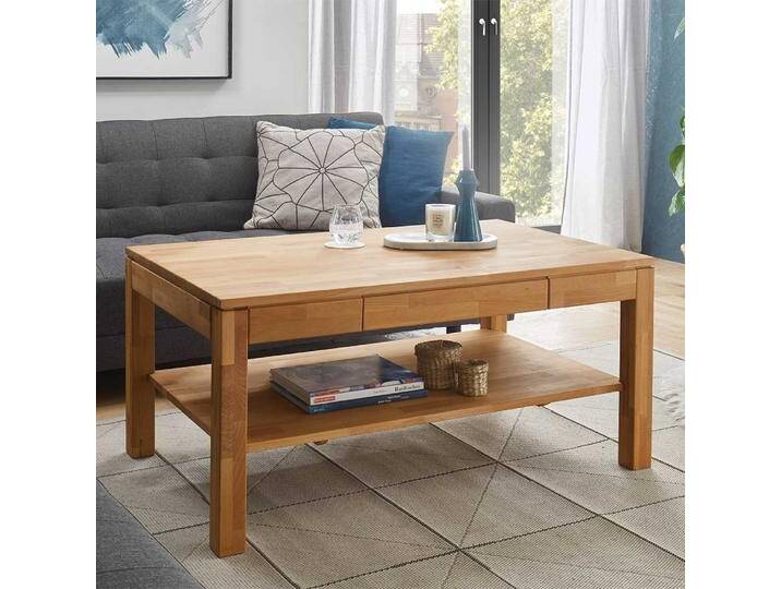 Wohnzimmertisch Sofatisch aus Massivholz in rechteckiger Form von Pharao24.de