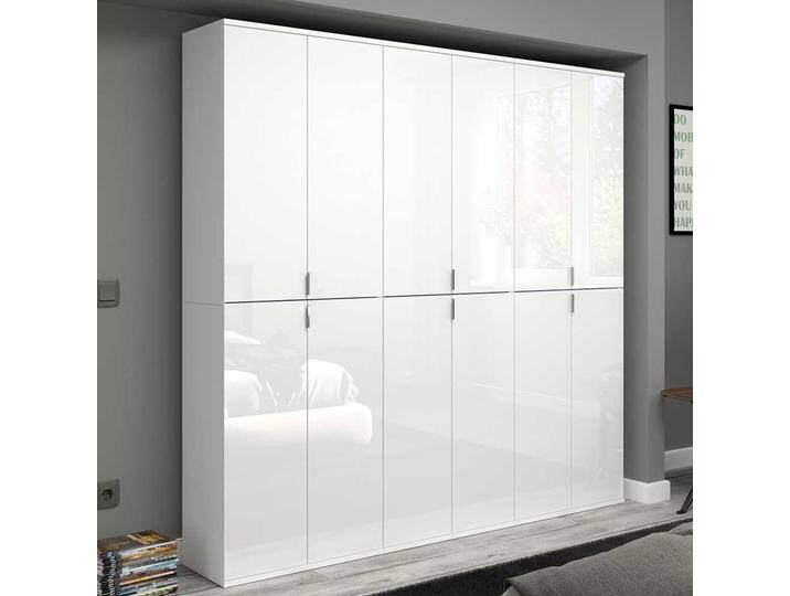 XL Kleiderschrank Hochglanz in Weiß 183x193x34 cm (dreiteilig) von Pharao24.de