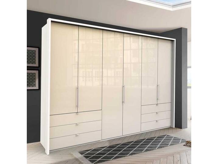 XL Kleiderschrank in Cremefarben glasbeschichtet von Pharao24.de
