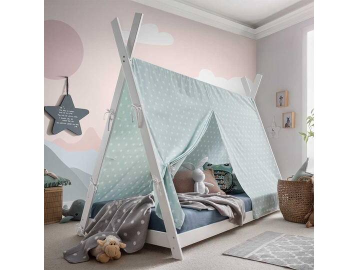 Zelt Kinderbett aus Buche Massivholz optional mit Vorhang von Pharao24.de