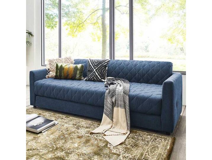 Zweisitzer Schlafsofa in Blau Taschenfederkern von Pharao24.de