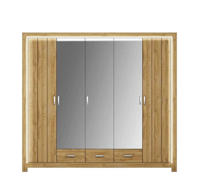 Pharao24 Kleiderschrank Titisa mit LED Beleuchtung von Pharao24