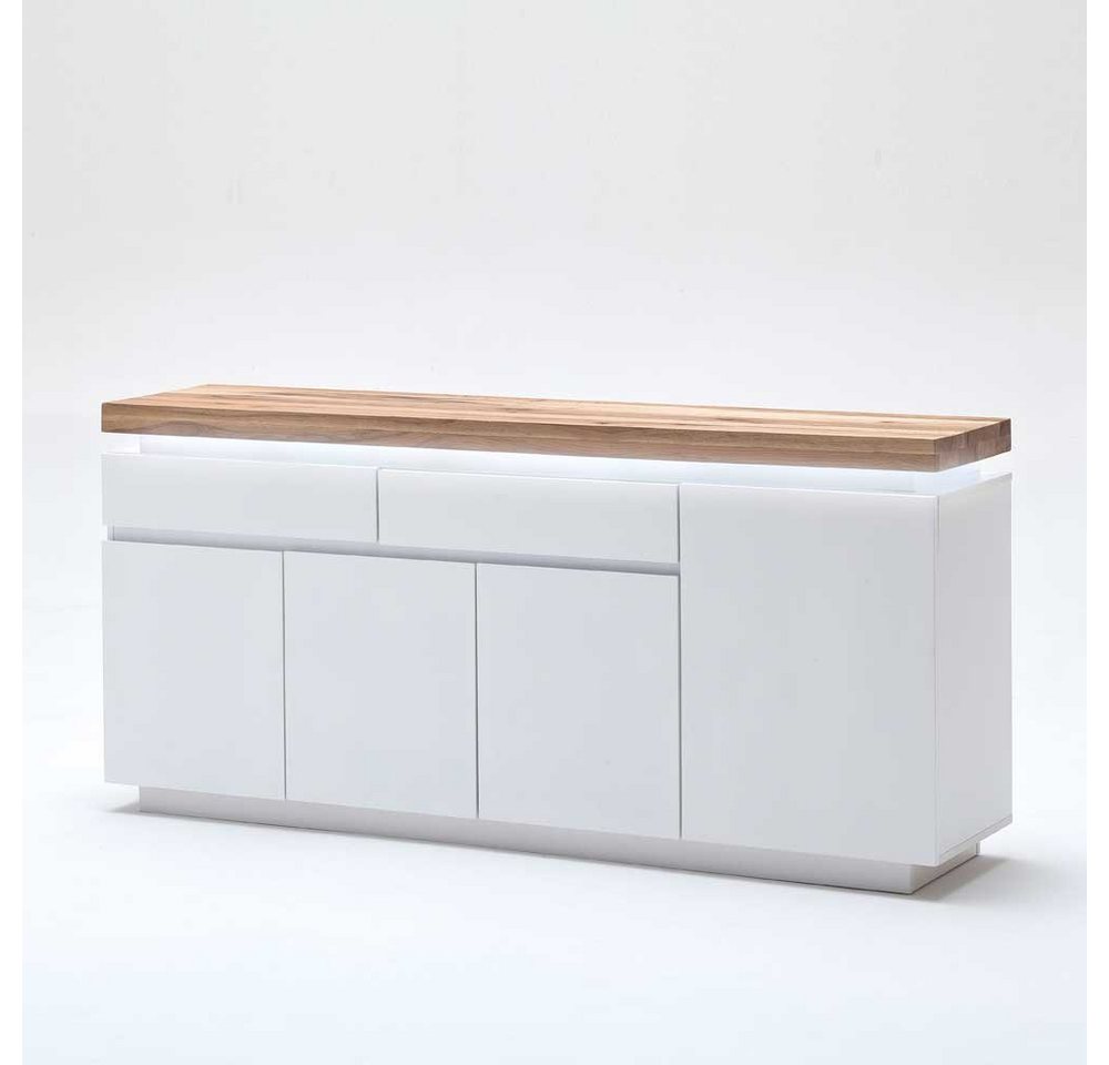 Pharao24 Sideboard Eberly, aus Massivholz, mit LED Beleuchtung von Pharao24