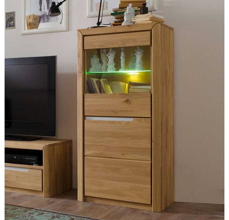 Pharao24 Stauraumvitrine Vletko aus Massivholz von Pharao24