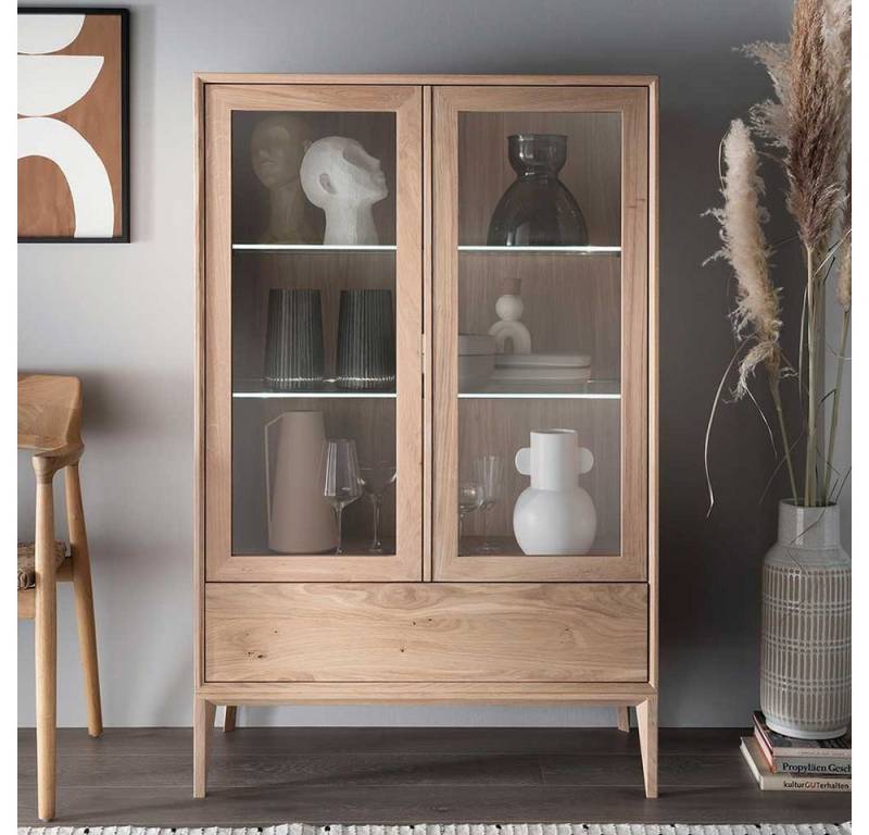 Pharao24 Vitrine Kalinca aus Massivholz, mit LED Beleuchtung von Pharao24