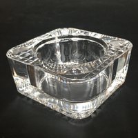 Schwerer Klarer Kristall Quadrat Votiv Teelicht Kerzenhalter Gestempelt Made in France von PhatFinds