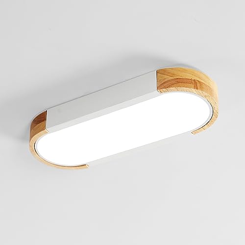 Pheashine 12W Led Deckenleuchte Holz, Kaltweiss Weiß 6500K Led Deckenlampe, Moderne Nordisch LED Deckenleuchte Innen für Flur,Schlafzimmer, Balkon,Korridor Küche Ø30 cm von Pheashine