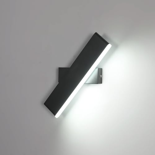 Pheashine 9W Innenwandleuchte, 360° Drehbare Moderne Wandlampe, Wandleuchte LED Schwarze, Weiß 6500K, Für Schlafzimmer, Wohnzimmer, Flur, Treppenhaus von Pheashine