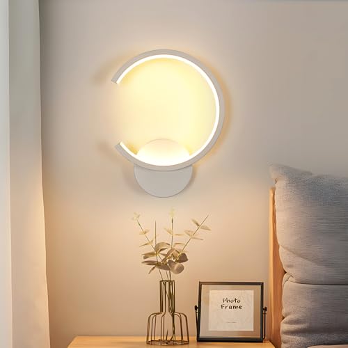 Pheashine Wandleuchte LED Innen Moderne, Wandlampe LED Innen, Rund Wandlampe Moderne für Schlafzimmer, Wohnzimmer, Flur, Hintergrundwand von Pheashine
