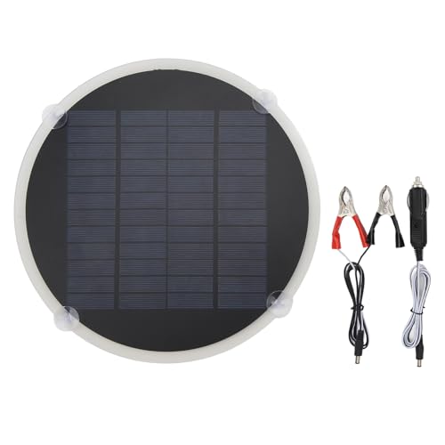 20W 12V Solarpanel, Monokristalline Runde Solarzellpanel mit Hoher Effizienz Umweltfreundlicher Energie, Leicht und Leicht zu Tragen, Zum Ladezustand, Zur Zündung von Autos zu von Phefop