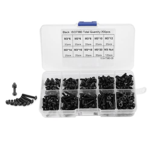 300pcs M3 Black 10.9 Bouton Téil Button von Phefop