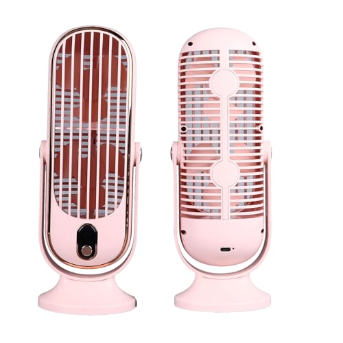 Desktop-Lüfter, Rapid Cooling Tower -Lüfter, 5 Geschwindigkeiten Tragbare kompakte Schreibtisch-Tower Ventilator, Oszillating Ventilator für Home Auto-Büro, Quiet Cooling Tisch mit Ständer (Rosa) von Phefop