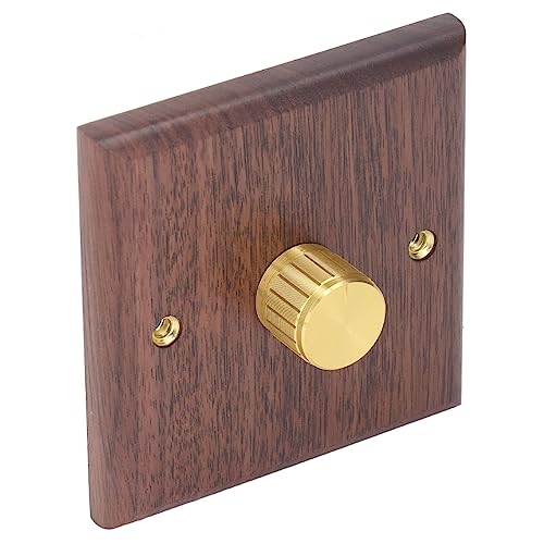 Drehdimmer, Universal-EinAus-Dimmschalter aus Messing mit Drehknopf für Wohnraumbeleuchtung, 200–250 V von Phefop