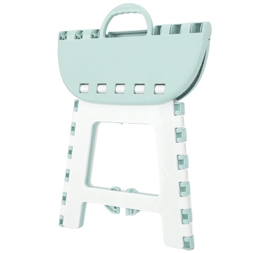 Klapphocker aus Kunststoff, rutschfest, faltbar, für den Heim- und Außenbereich, geräumig und bequem, für Kinder und Erwachsene (grün) von Phefop