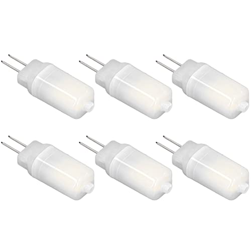 Langlebige G4-LED-Glühbirne 12 V, 360° Lumineszenz für Tischlampen, Wandlampen – 6 Stück (Kühles Weiß) von Phefop