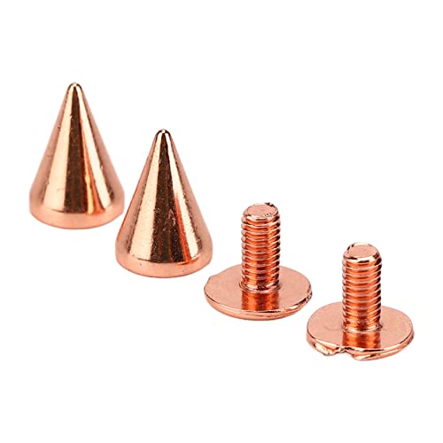 Phefop 100 Sets, Metalls Ch Raube Zurück, Spiked Cone Spike Stud, Messing-Schraub-Nieten-Kit,Cone Spikes-Set für -Projekte, Überziehen von Roségold-Schrauben Rücken mit Galvanik-Farb (7 * 10 mm) von Phefop