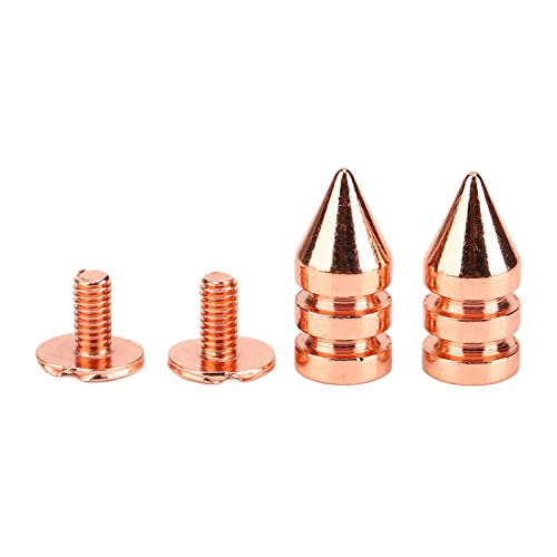 Phefop 100 Sets, Metalls Ch Raube Zurück, Spiked Cone Spike Stud, Messing-Schraub-Nieten-Kit,Cone Spikes-Set für -Projekte, Überziehen von Roségold-Schrauben Rücken mit Galvanik-Farb (7 * 15 mm) von Phefop