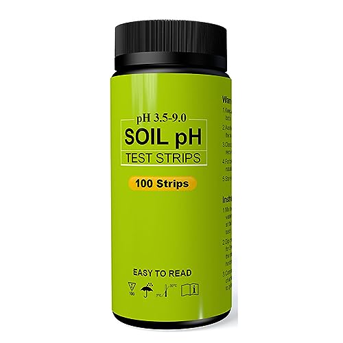 Phefop 100 -pcs - -PH -Teststreifen, PH -Testpapierkit mit Hoher Genauigkeit für Gartenrasengrasanlagen, Praktisch für Jeden Benutzer. Kompakt, Tragbar, für den Langfristigen Gebrauch von Phefop