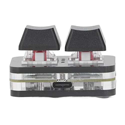 Phefop 2-Tasten-Tastatur, Rote 2-Tasten-Tastatur, Multifunktionale Mechanische Tastatur, Anleitung Zum Registrieren der Roten Taste mit USB-Kabel für Rhythmus-Spiele (Black) von Phefop