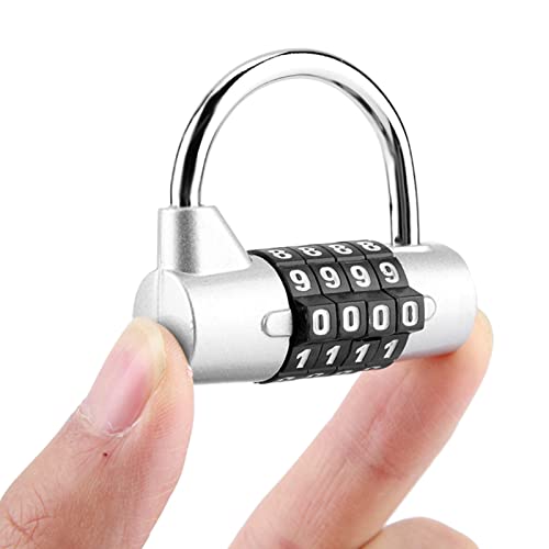 Phefop 4 Ziffer Code Kombination Sperre Resettierkennwort Zurücksetzen Veränderlicher Code Hochsicherheit Zinklegierung für das Koffer Fitnessstudio Locker Toolbox Cabinet mit 10000 Kombinationen von Phefop