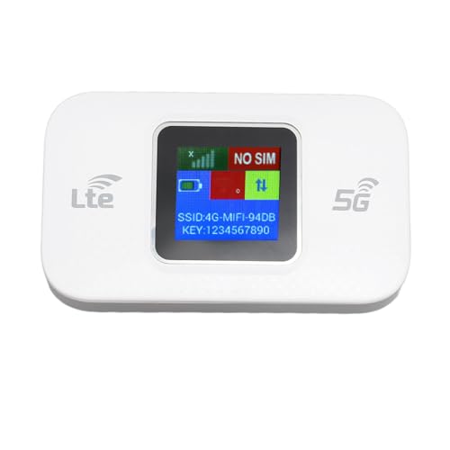 Phefop 4G LTE WiFi-Modem 300 Mbit/S Hochgeschwindigkeit Tragbarer Reise-Hotspot mit Mehrfrequenten Bändern Langlebiger 3000-mAh-Batterie-Farbbildschirm für Bis zu 10 Benutzer von Phefop