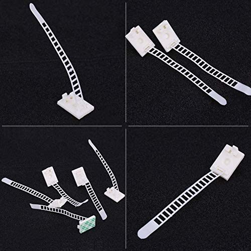 Phefop 50 PCCS Selbstklebende Einstellbare Clips Fix Der Kabelkabelbindung Organizer für eine Effektive Verwaltung von Fäden zu Hause und Im Büro (WHITE) von Phefop