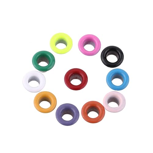 Phefop 500pcs Gemischte Farben 3 Mm Runde Formmetall -Ösen für Scrapbooking -Kartenherstellung von Handwerksleder mit Schuhwaren, Gürteln, Kleidung, Hüten, Anzügen von Phefop
