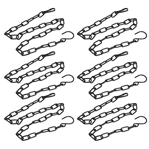 Phefop 6pcs Blumenpot Hängendenketten, Eisenschlingkette mit Hakengartenzubehör Zum Aufhängen von Vogelhörern, Pflanzer, Laternen, Werbetafeln von Phefop