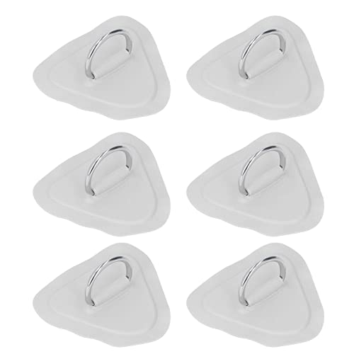 Phefop 6pcs D Rings Patch mit Bungee -Kabelfleck für Aufblasbare Bootsflotten, Kajak- oder Kanudeckbefestigung, Bestehend aus Edelstahl und PVC, kein Kleber (Grey) von Phefop