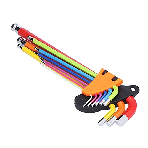 Phefop 9pcs Buntes Hex -Chrom Vanadium Stahlkugel End Long Arm Tool Reparatur Phefop 9pcs Buntes Hex -Chrom Vanadium Stahlkugel End Long Arm Tool Reparatur von Phefop
