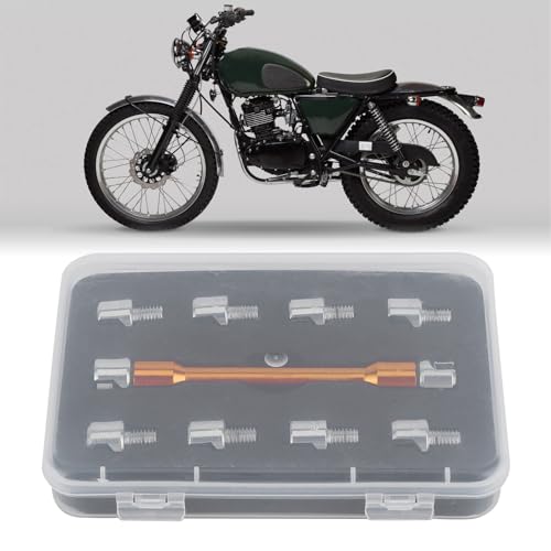 Phefop CNC-Griff Spoke Wrench, 5,0-6,8 Motorrad Speichen, Ein Verstellbarer Reifenstahldraht mit Austauschbaren Spitzen für die Meisten Motorräder Eingestelltes Reifenstahl-Stahl-Set (B (golden)) von Phefop