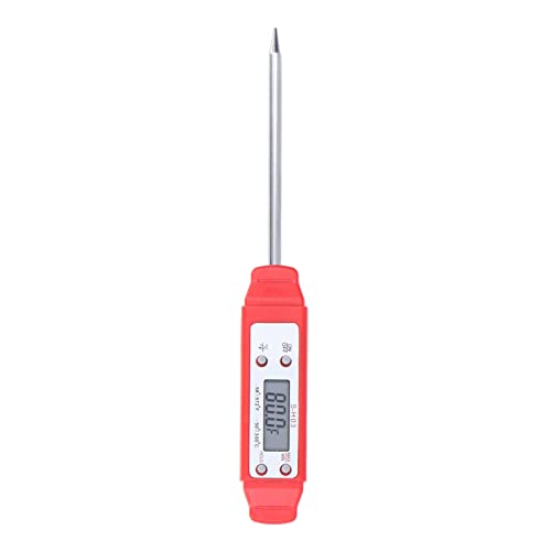 Phefop Digital Instant Read Food-Thermometer, Auto-Kalibrierung Taschenkochthermometer mit Sonde für Fleisch, Öl, Süßigkeiten, Backen, BBQ, Küchengebrauch (Rot) von Phefop