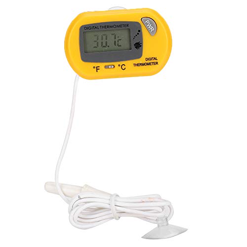 Phefop Digital LCD -Aquarium -Wassermometer -Controller ExquisiTos FischTank -Accessoire für Wassermann, Geeignet für Böden, 1 Thermometer mit Saugbecher (YELLOW) von Phefop