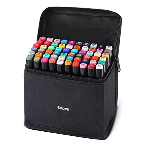 Phefop Doppelspitzenmarkierungen 60 Farben Schwarzer Stiftkörper Tragbares Kunststoffmaterial Malartikel Zum Zeichnen von Design, Raues und Feines Spitzen -Doppel -End -Designs Phefop Doppelspitzenmarkierungen 60 Farben Schwarzer Stiftkörper Tragbares Kunststoffmaterial Malartikel Zum Zeichnen von Design, Raues und Feines Spitzen -Doppel -End -Designs von Phefop