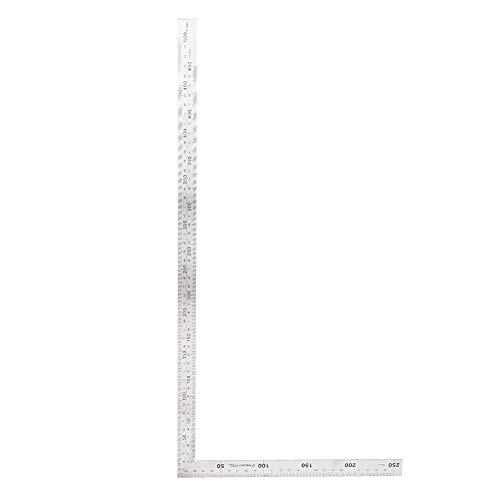 Phefop Edelstahl L Form Square Lurer, Doppelseitiger Rechter Winkel, Silber, Langlebiger, Hochauflösender Skala für Ingenieure, Tischler und Handwerker (500mm*250mm) von Phefop