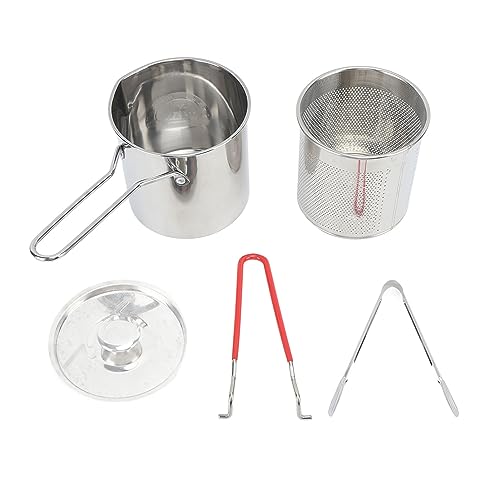 Phefop Frittiertopf, Mini-Tempura-Fritteuse Im Japanischen Stil mit Ölsparfilter, für Garnelen, Fisch und Meeresfrüchte mit Frittierpfanne auf Dem (4 -Stück -Set: BRINDER POT + Siebkorb + Phefop Frittiertopf, Mini-Tempura-Fritteuse Im Japanischen Stil mit Ölsparfilter, für Garnelen, Fisch und Meeresfrüchte mit Frittierpfanne auf Dem (4 -Stück -Set: BRINDER POT + Siebkorb + von Phefop
