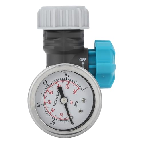 Phefop G3/4-Zoll-Wasserdruckregler mit Meter, 0-1MPa Einstellbarer Bewässerungs Regler für Garten Hahn, Hochdruck-POM-Kunststoff Pumpen Verbinder von Phefop
