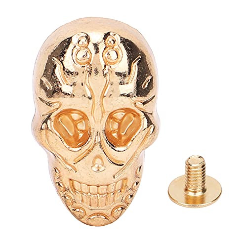 Phefop Ghost Head Rivet Punk Sticky Niet -Accessoires, 20pcs 15,66 X 25,24 Mm Nietwerkzeug für Taschen, Armbänder, Schuhe, Gold/Silber/Bronze/Waffenfarbe (88 Geisterkopf golden) von Phefop