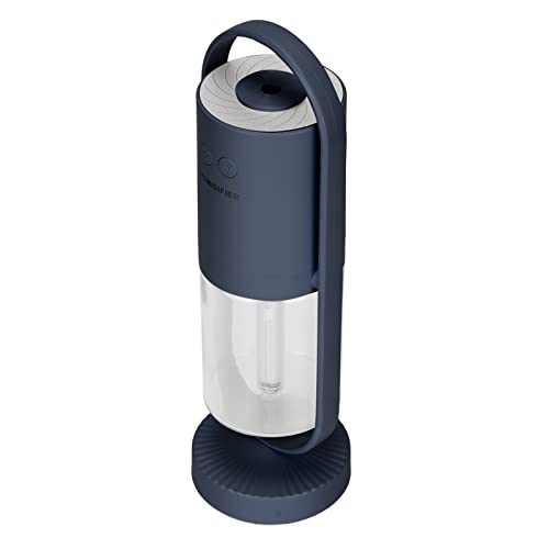 Phefop Kleiner Cooler Nebel 360 ° Drehbefeuchter 2 Sprühmodus - Praktischer Desktop -Luftbefeuchter für Schlafzimmer Büroreisen, Farbenfrohe Nachtlicht (Dunkelblau) von Phefop